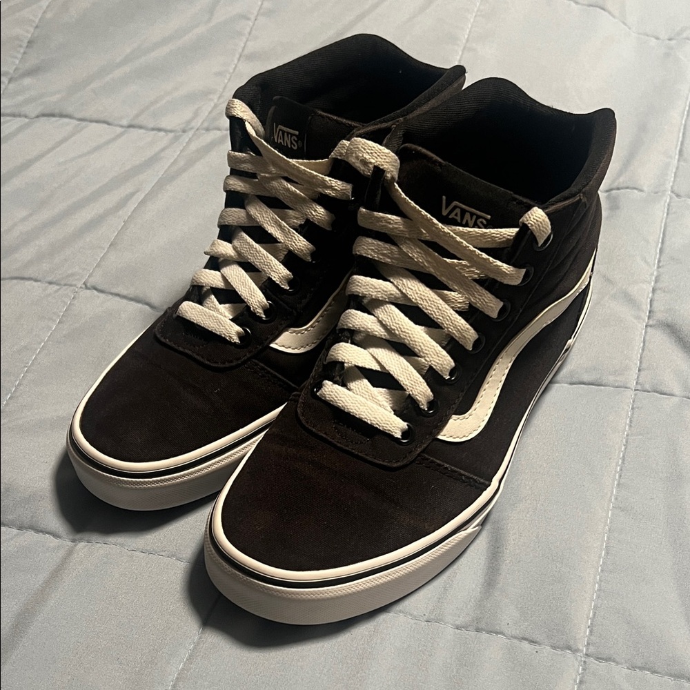 Vans Black and White High-Top Sneakers